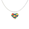 Puzzle Piece Autism Awareness Multicolored Heart Necklaces The Awareness Company