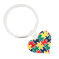 Puzzle Piece Autism Awareness Multicolored Heart Split Style Key Chains The Awareness Company