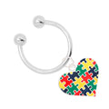 Puzzle Piece Multicolored Heart Horseshoe Key Chains The Awareness Company