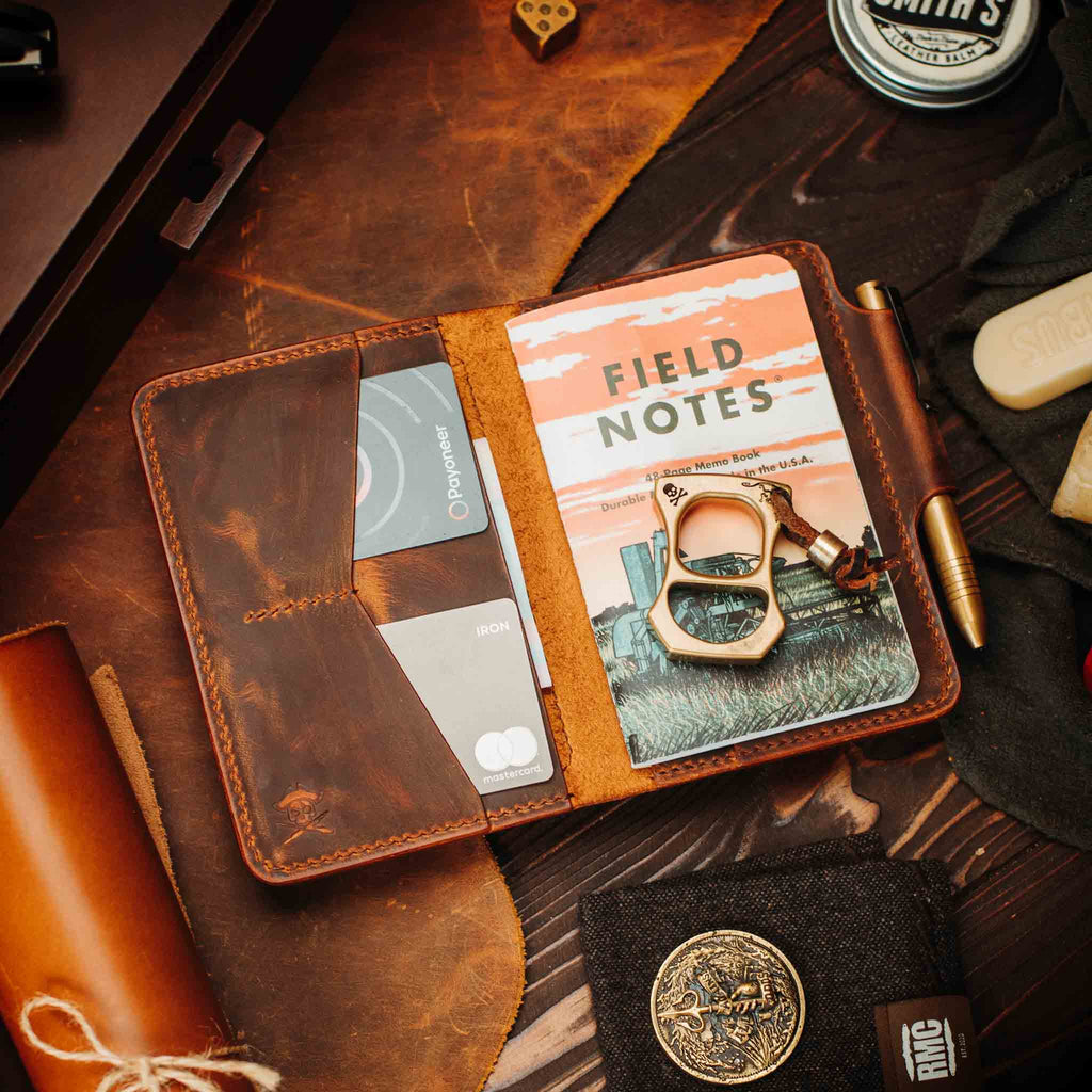 Passport Travel Wallet - Quartermaster v2 | Leather Velcro Organizer | Field Notes Holder Pirate Goods