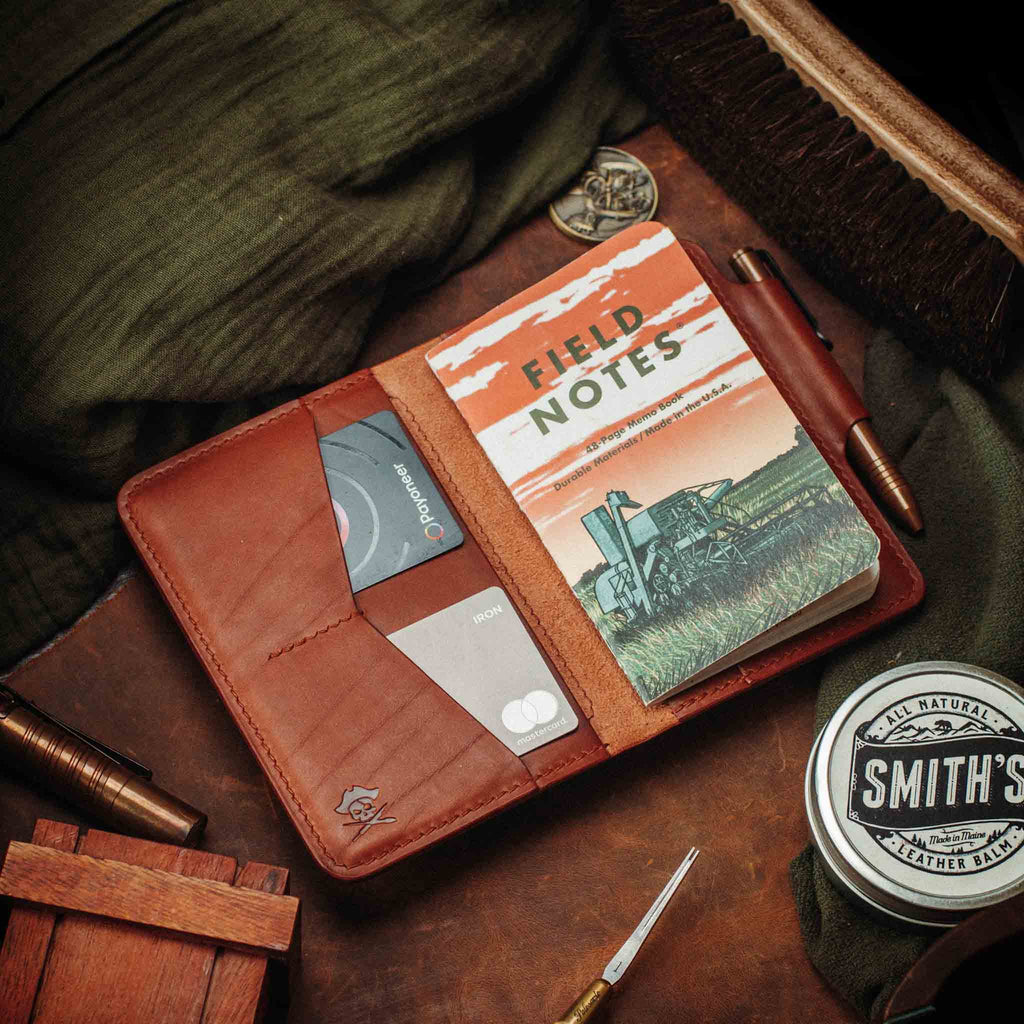 Passport Travel Wallet - Quartermaster v2 | Leather Velcro Organizer | Field Notes Holder Pirate Goods