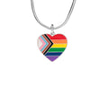 Quasar Heart Flag Charm Silver Necklaces The Awareness Company