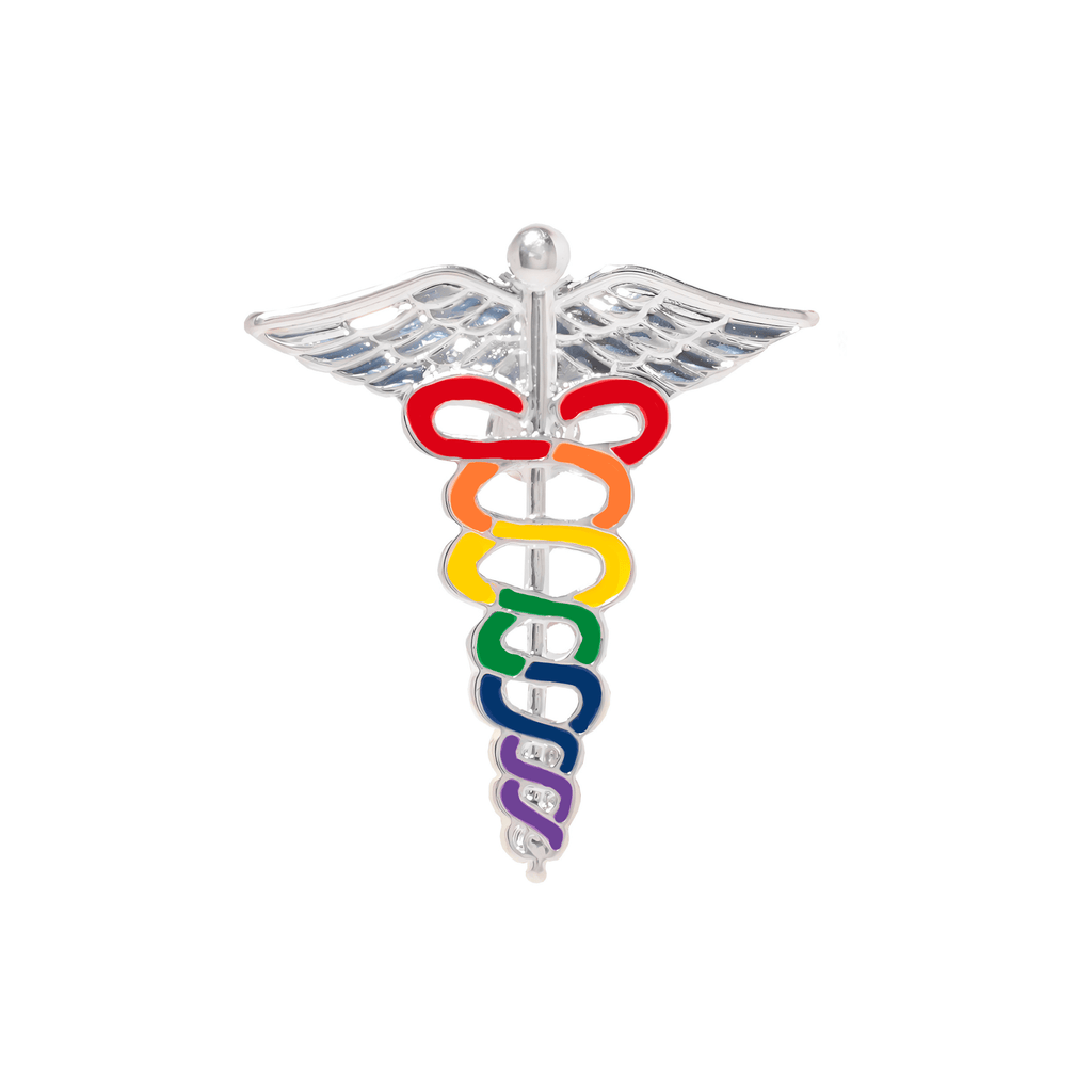 10 Pack Rainbow Caduceus Pins The Awareness Company