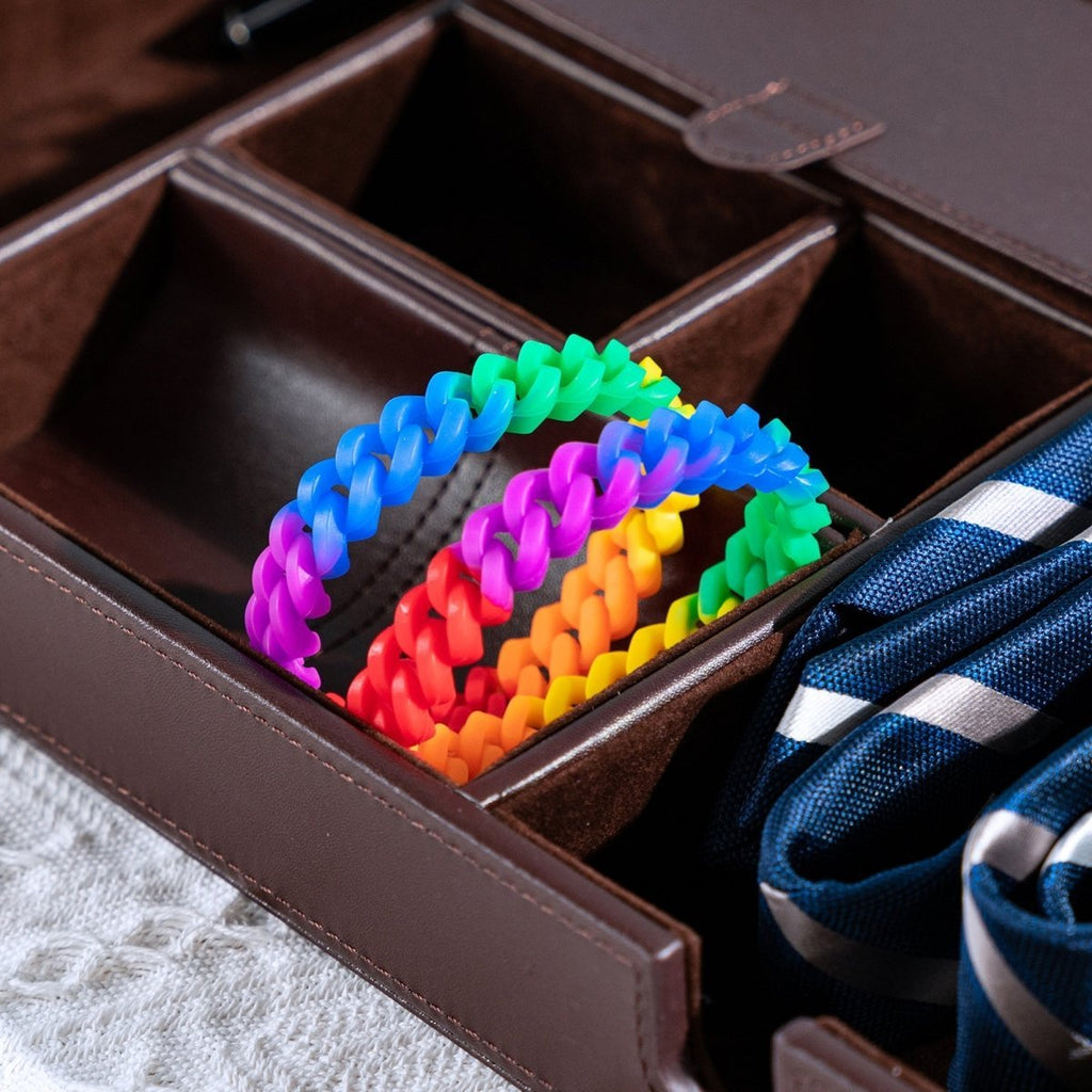 Rainbow Chain Link Silicone Bracelets The Awareness Company
