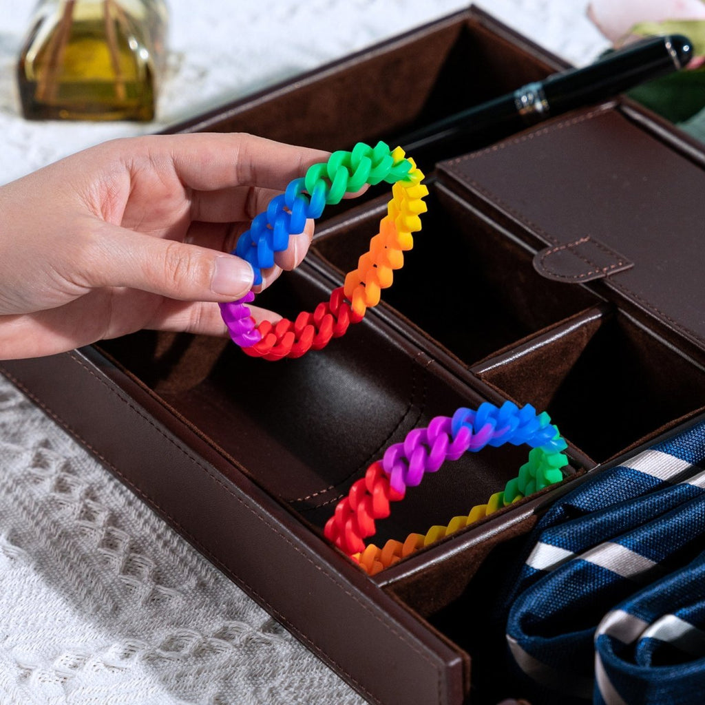 Rainbow Chain Link Silicone Bracelets The Awareness Company
