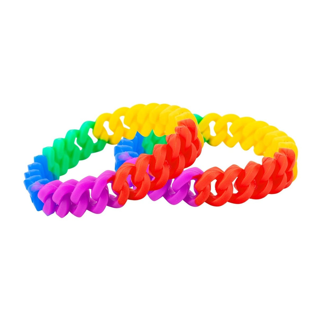 Rainbow Chain Link Silicone Bracelets The Awareness Company