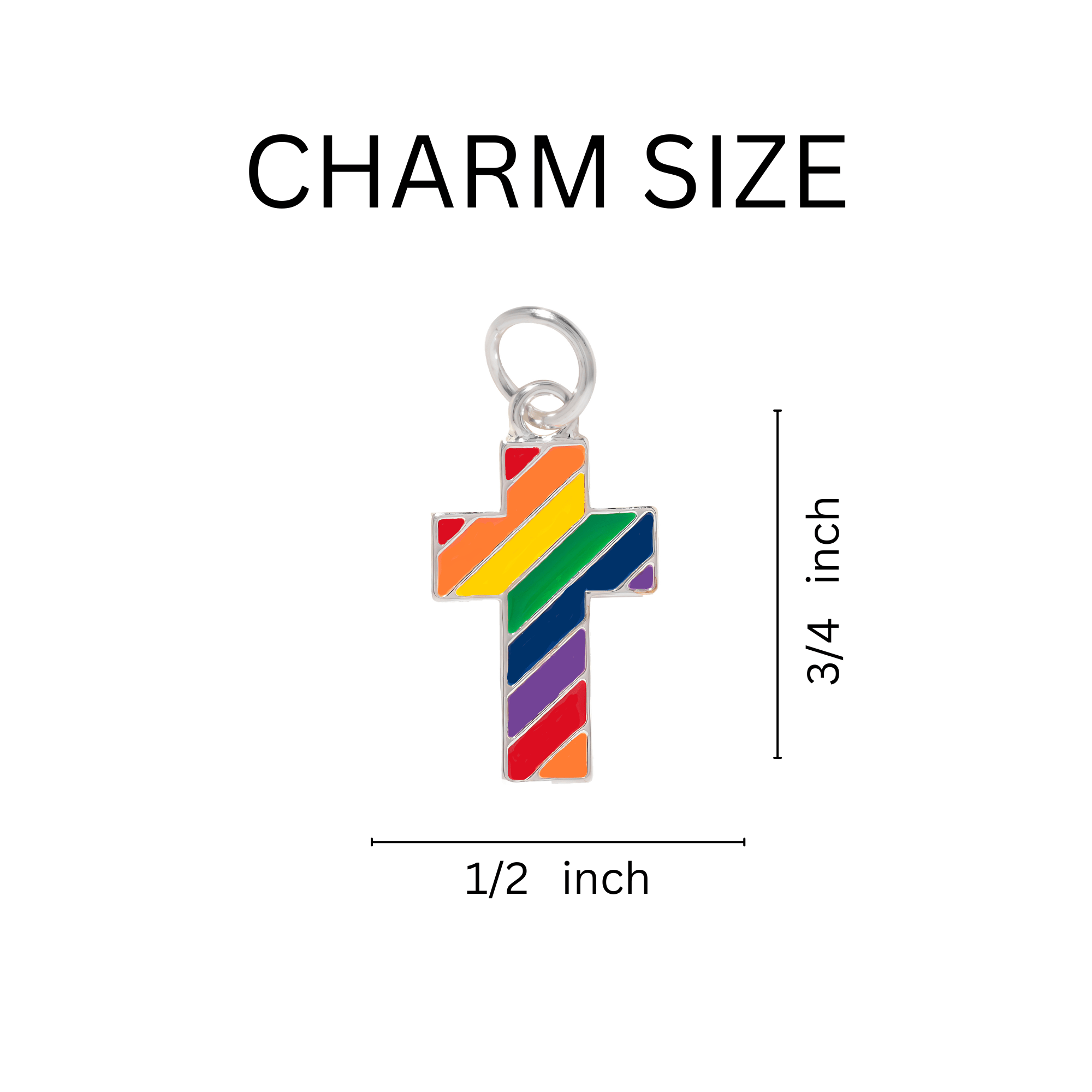 Rainbow Cross Flag Split Ring Key Chains The Awareness Company