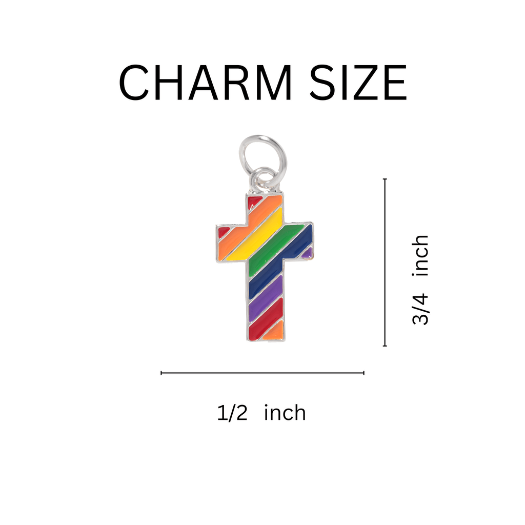 Rainbow Cross Gay Pride Charms The Awareness Company