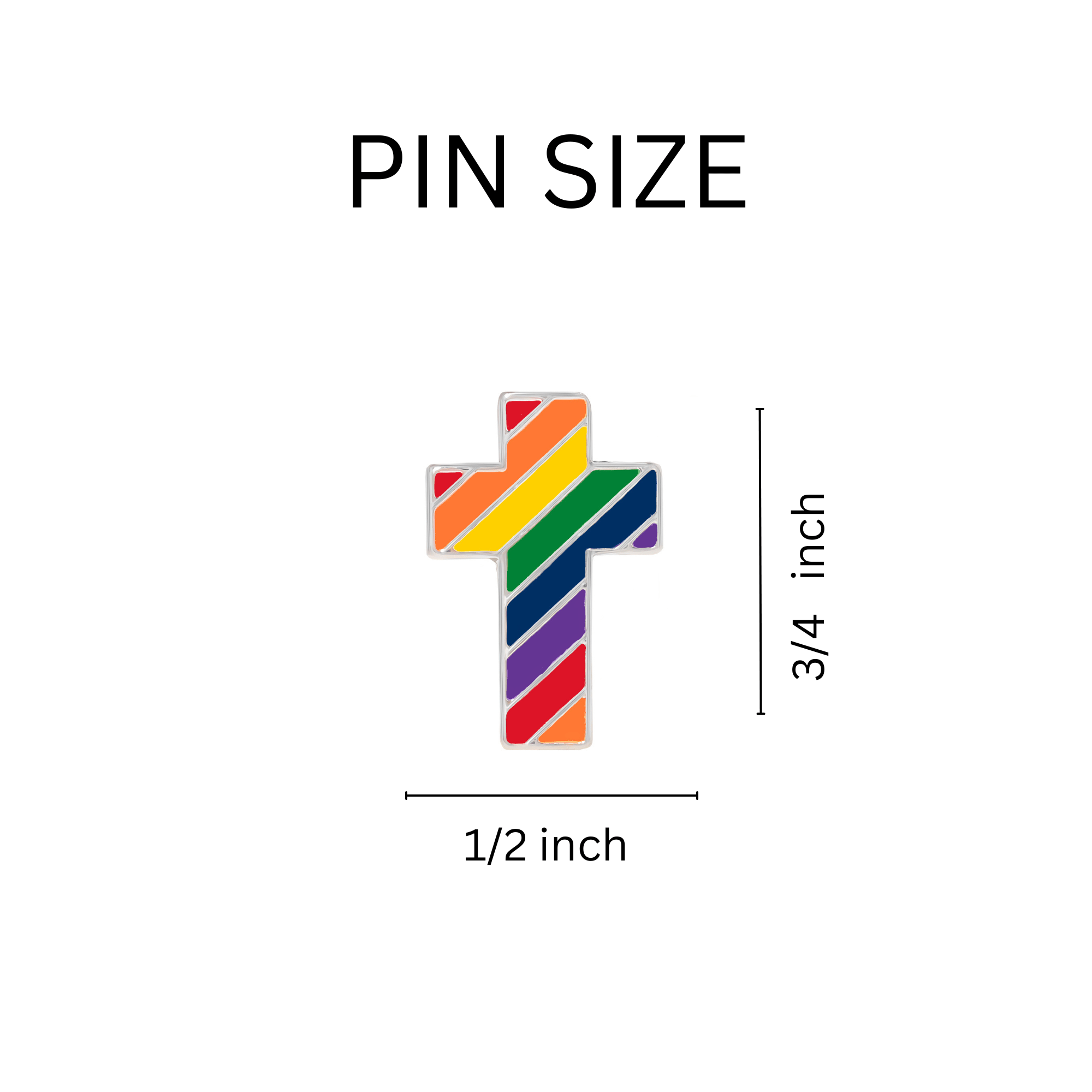 Rainbow Cross Shaped Pins The Awareness Company
