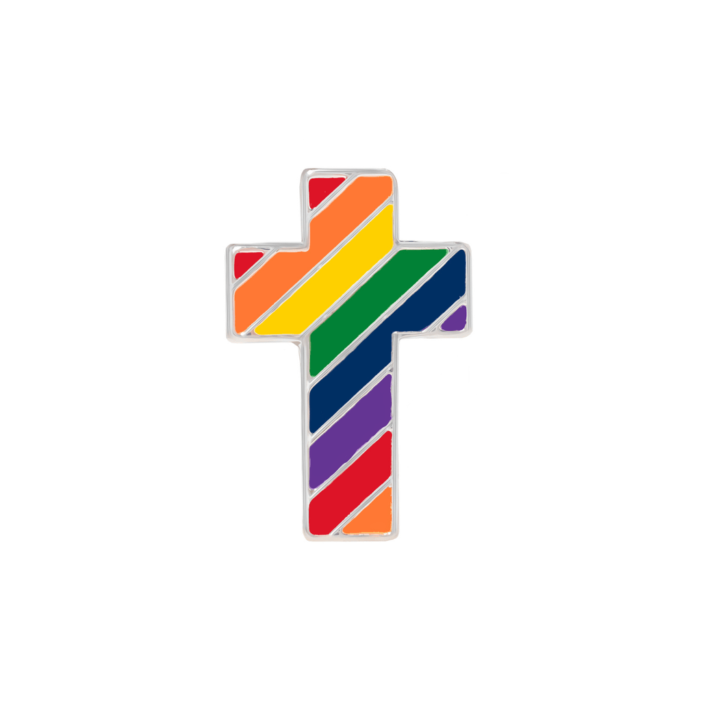10 Pack Rainbow Cross Shaped Pins The Awareness Company