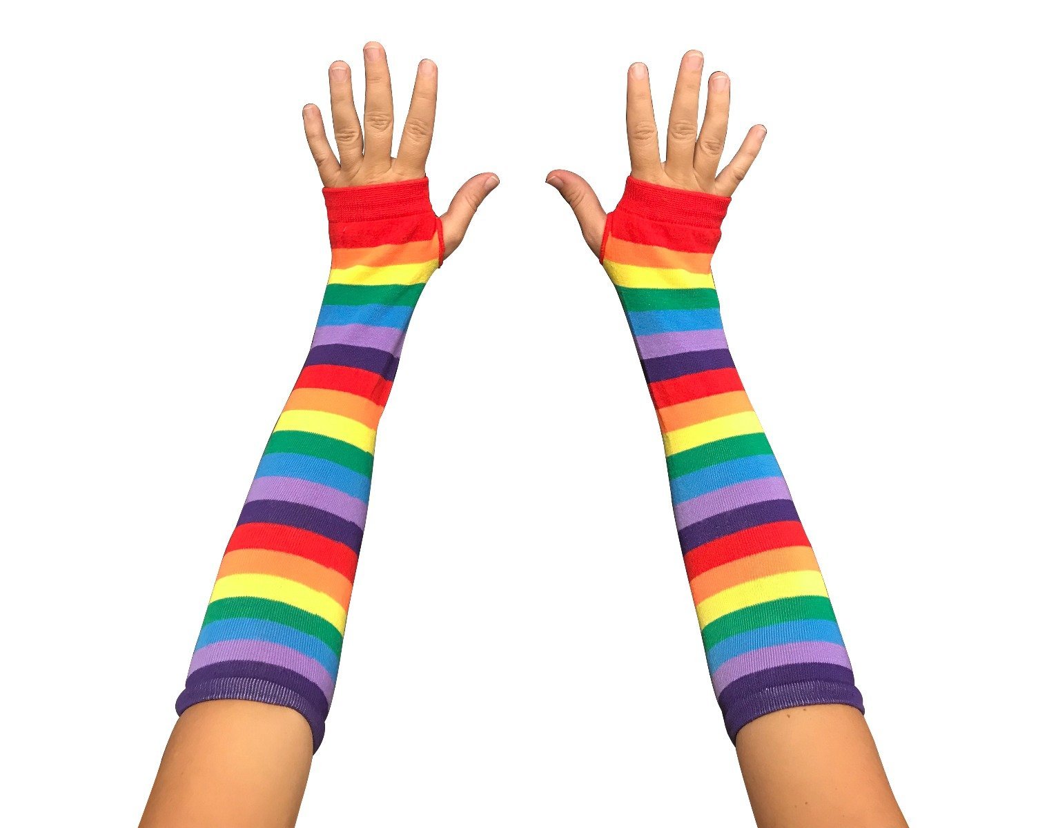 25 Pairs Rainbow Fingerless Gloves The Awareness Company
