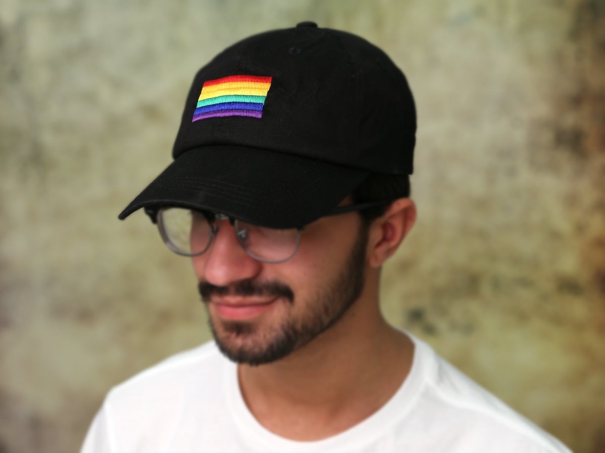Rainbow Flag Baseball Hats in Black The Awareness Company