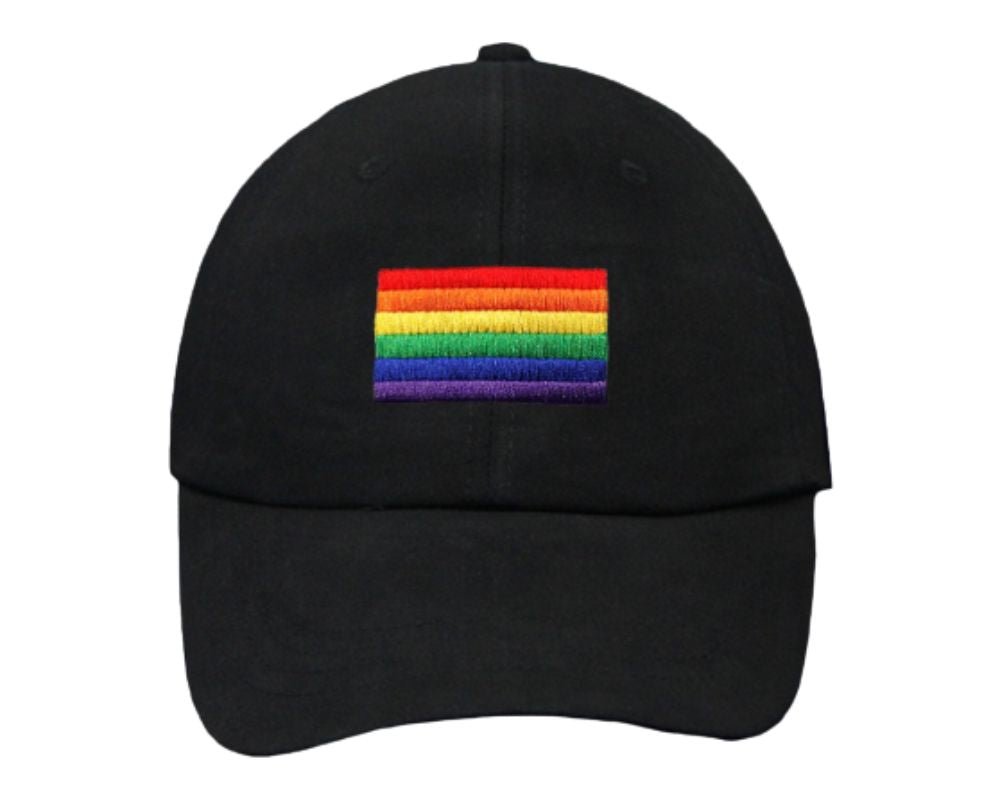 Rainbow Flag Baseball Hats in Black The Awareness Company
