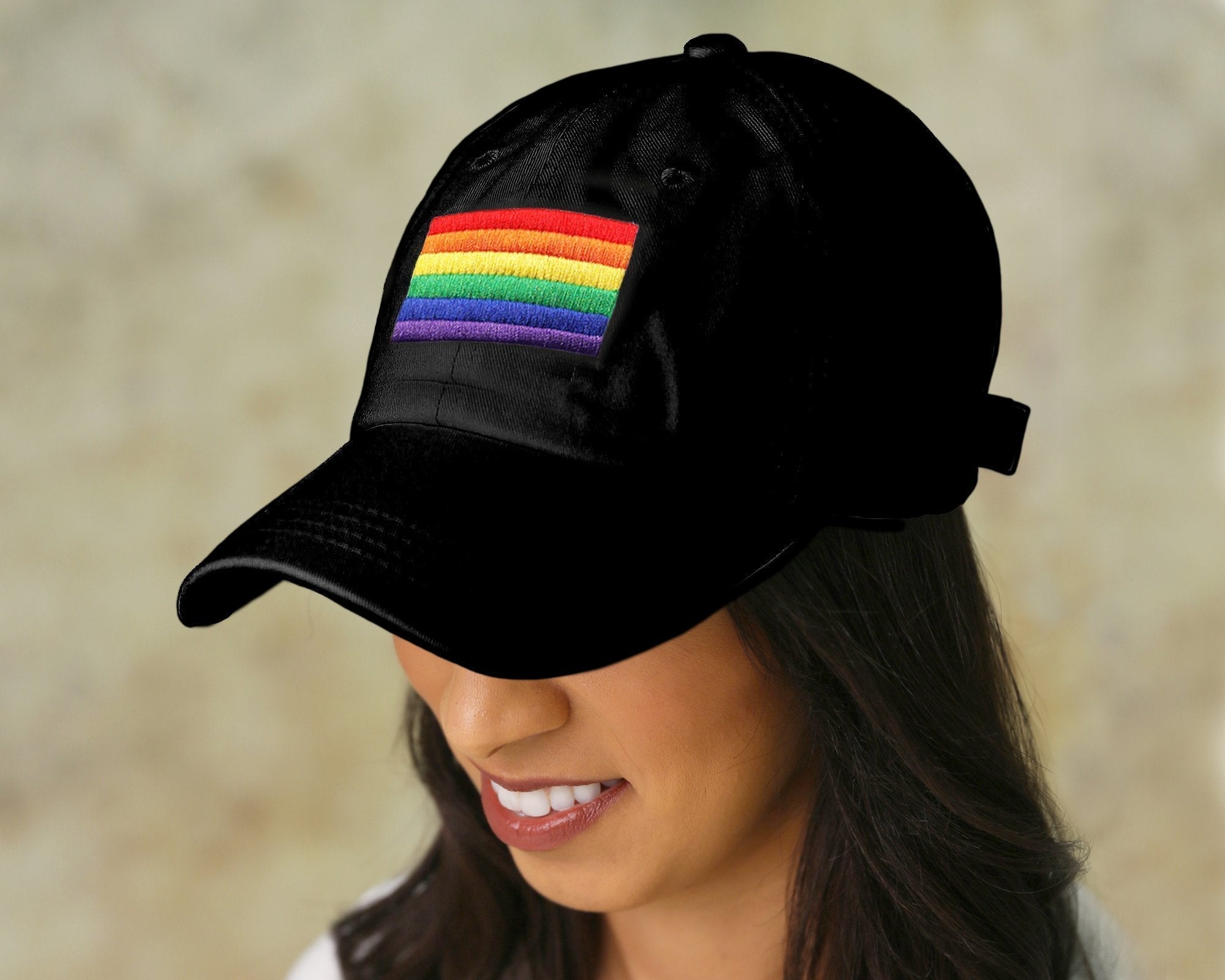 Rainbow Flag Baseball Hats in Black The Awareness Company