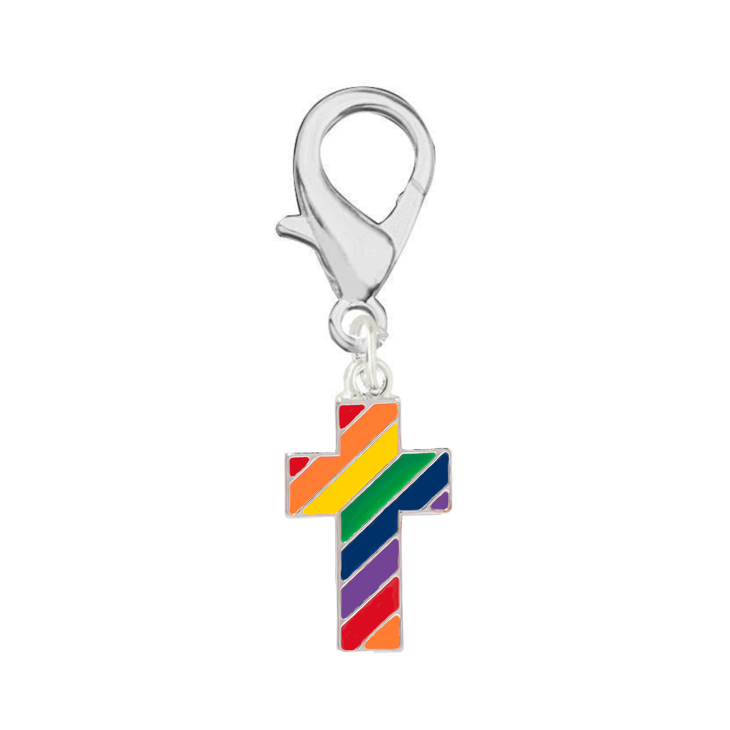 Rainbow Flag Cross Hanging Charms The Awareness Company