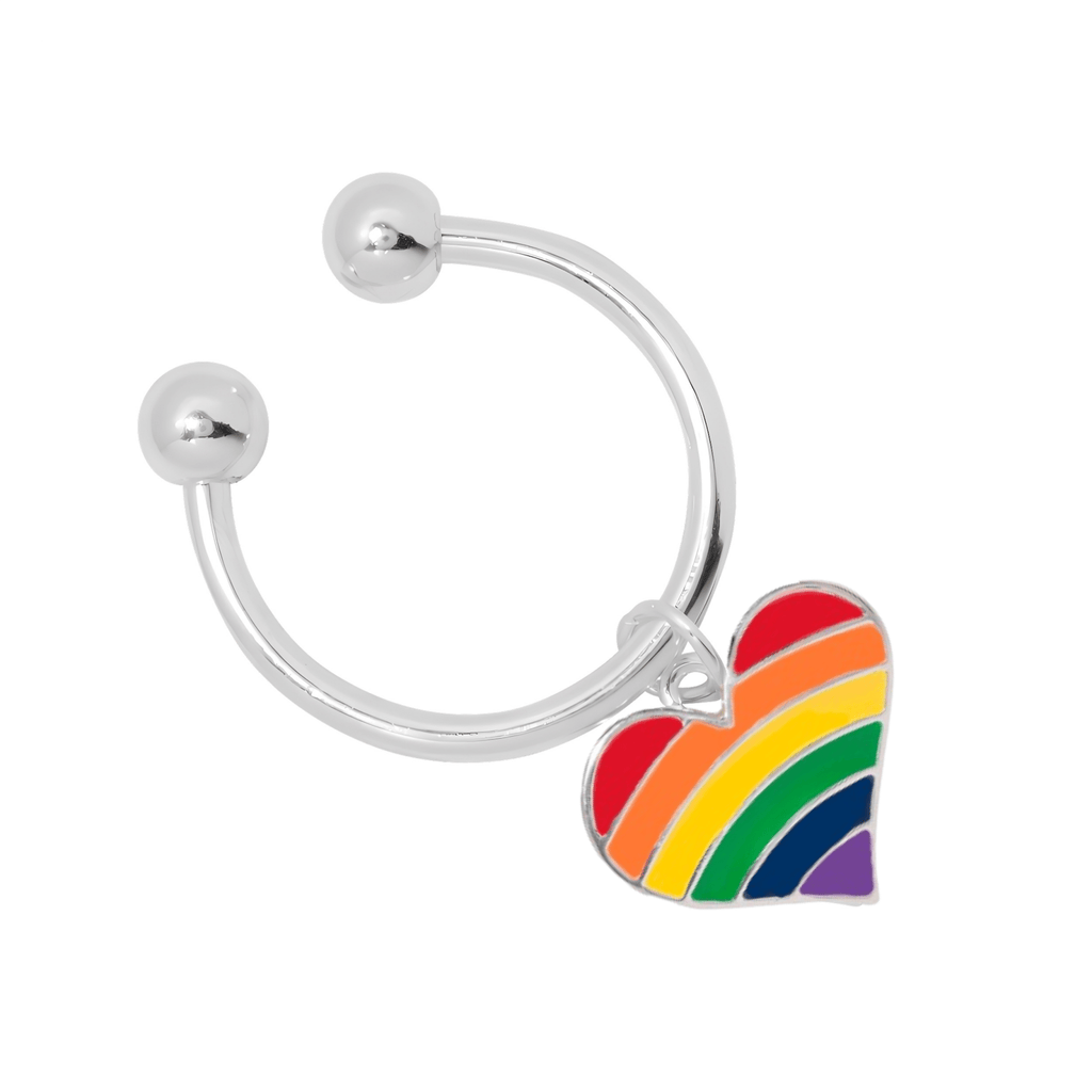 Rainbow Flag Heart Horseshoe Key Chains The Awareness Company