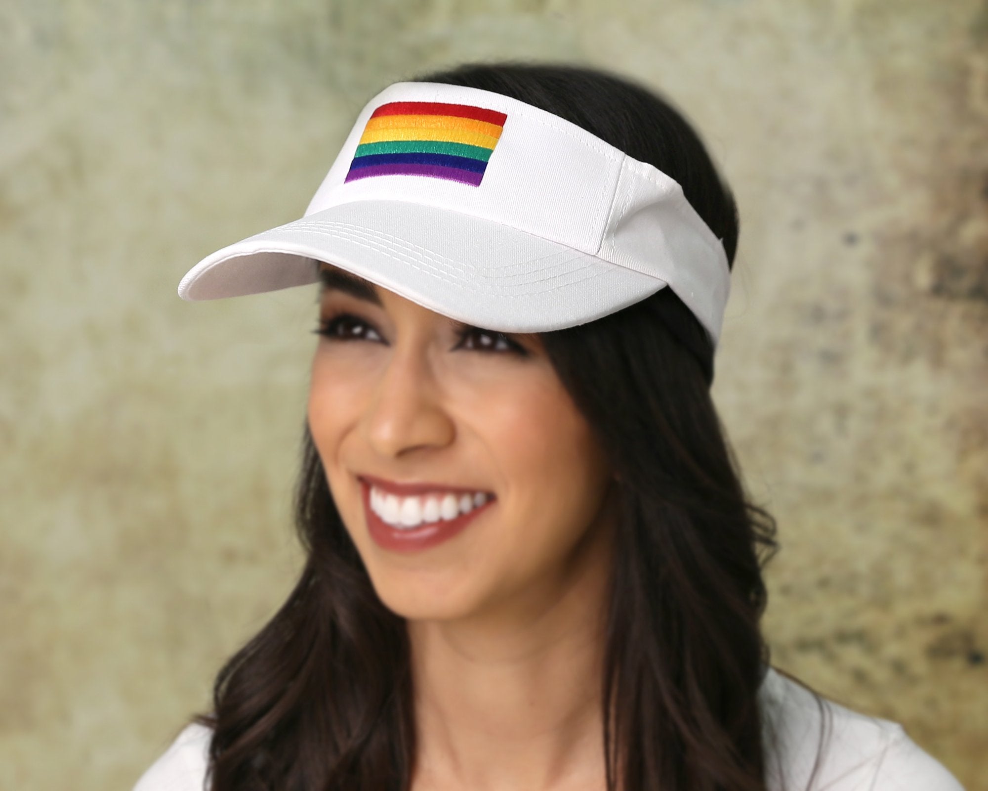 Rainbow Flag Visors in White The Awareness Company