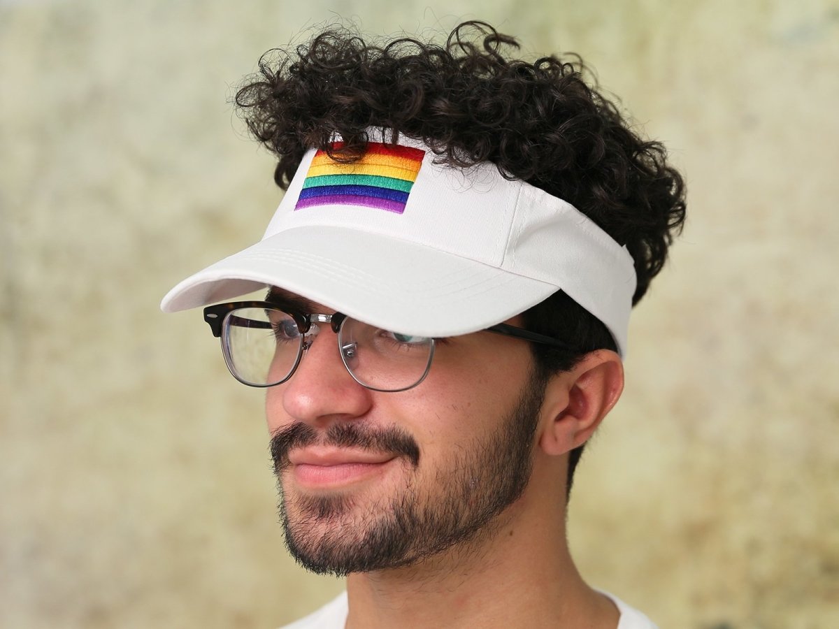 Rainbow Flag Visors in White The Awareness Company