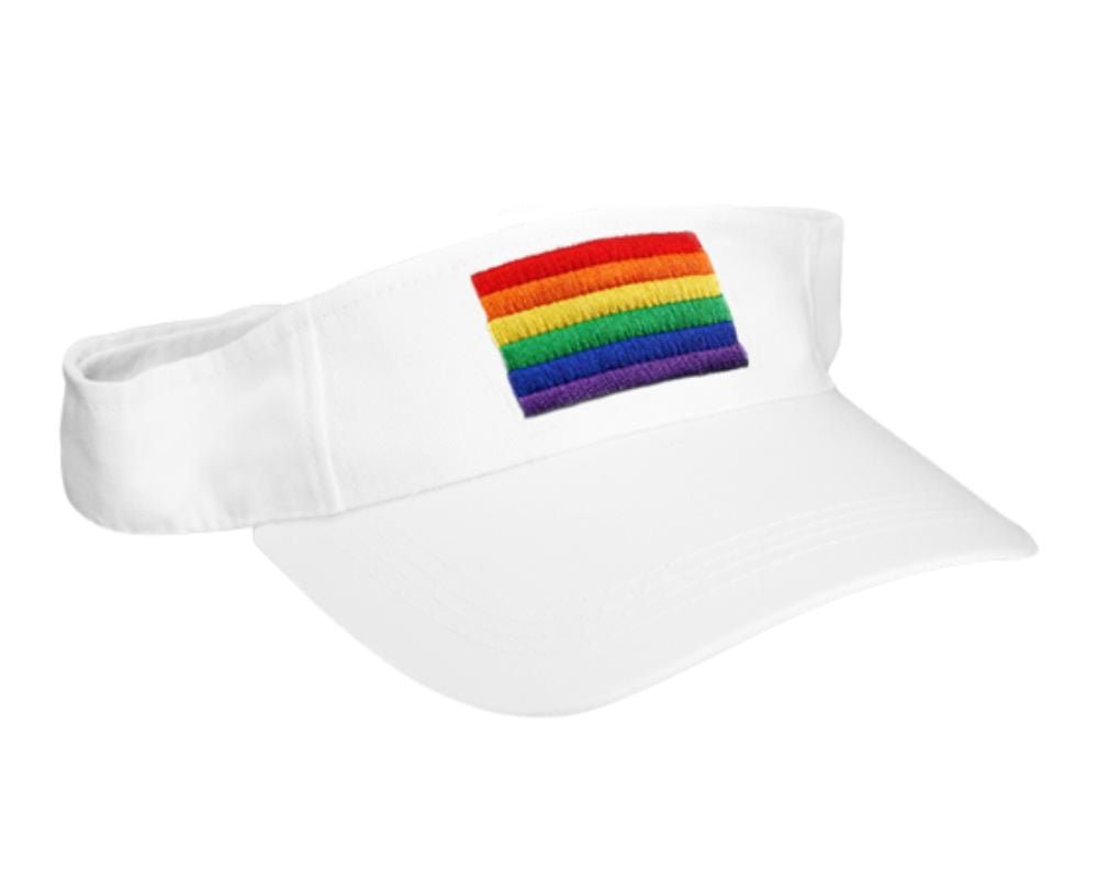 Rainbow Flag Visors in White The Awareness Company