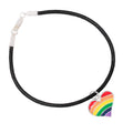 Rainbow Heart Flag Black Cord Bracelets The Awareness Company