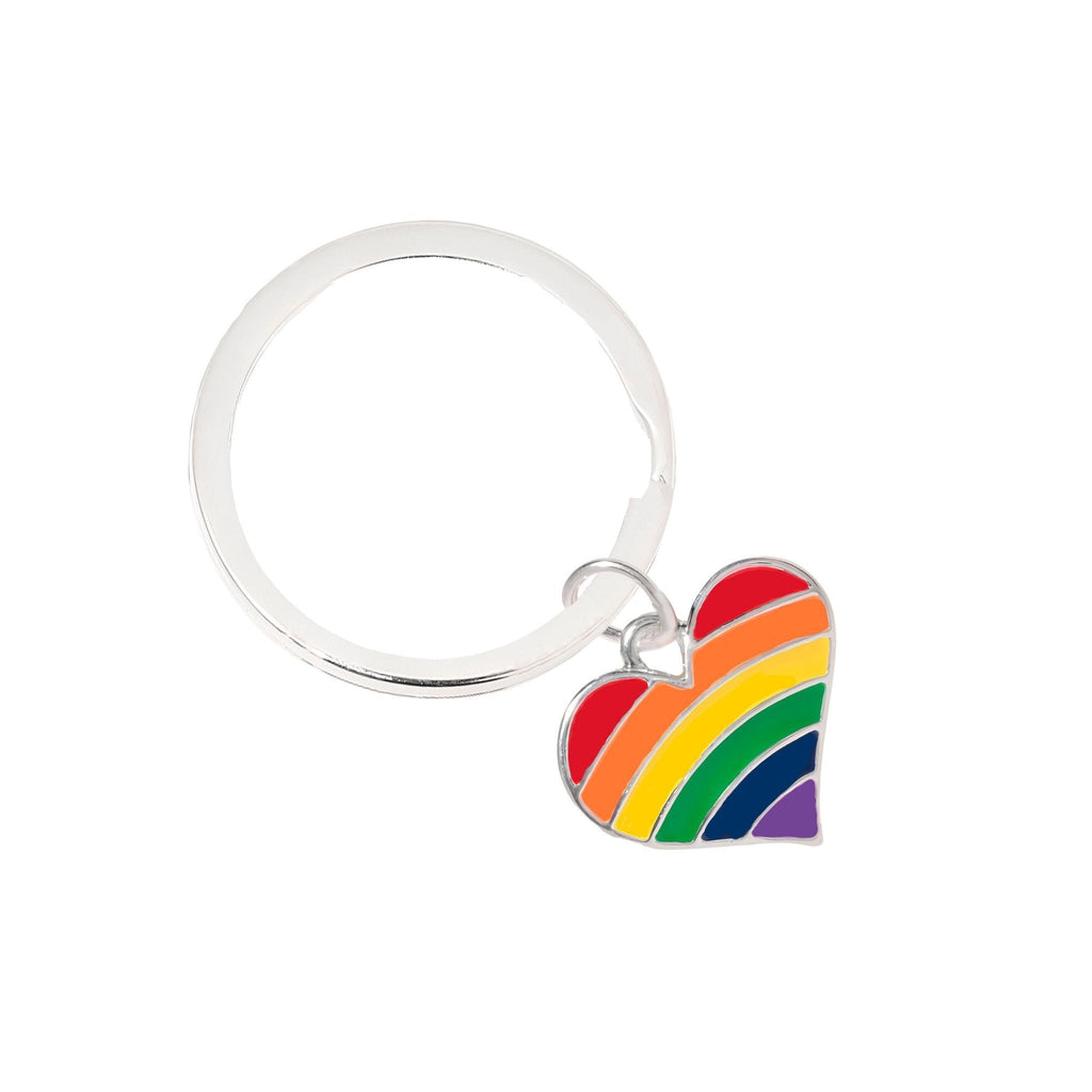 Rainbow Heart Gay Pride Split Ring Key Chains The Awareness Company