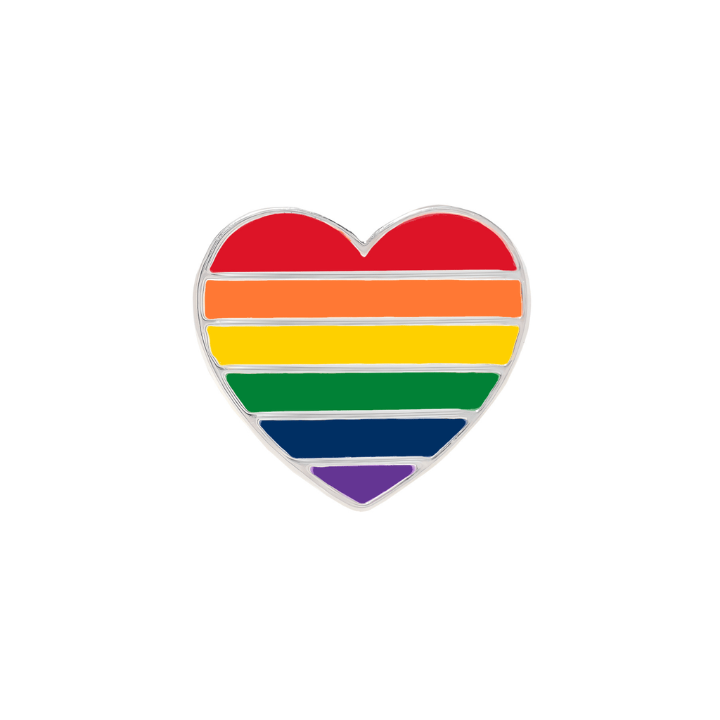 10 Pack Rainbow Heart Shaped Pins The Awareness Company