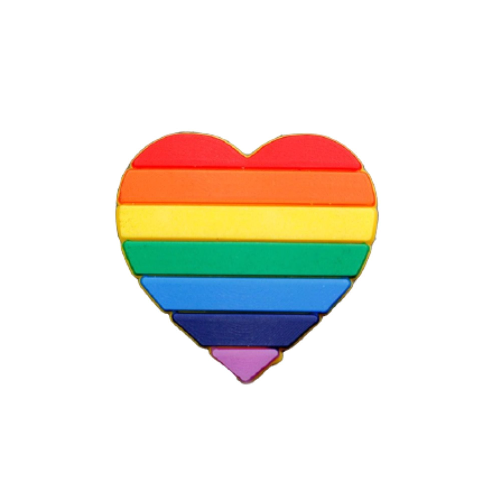 10 Pack Rainbow Heart Silicone Pins The Awareness Company