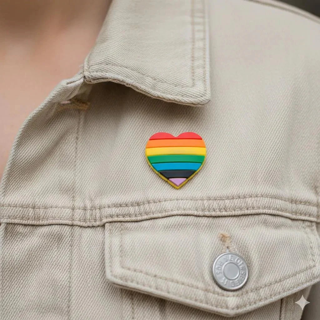 Rainbow Heart Silicone Pins The Awareness Company