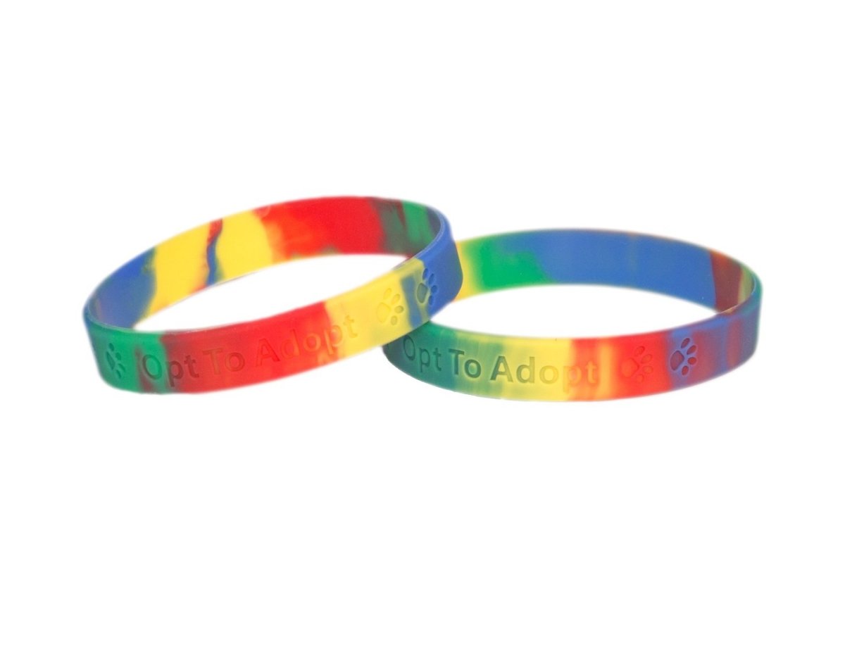 Rainbow Opt To Adopt Silicone Bracelets The Awareness Company