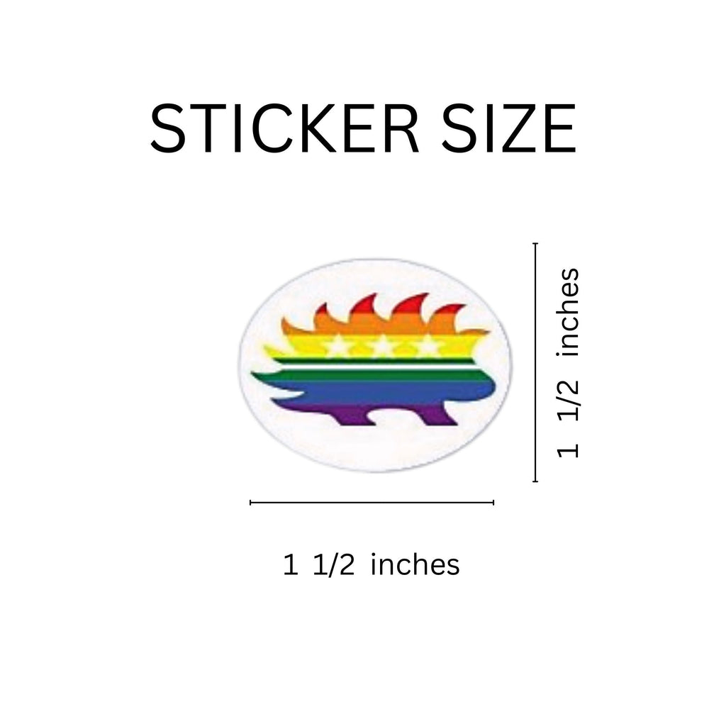 Rainbow Porcupine Libertarian Stickers (250 per Roll) The Awareness Company
