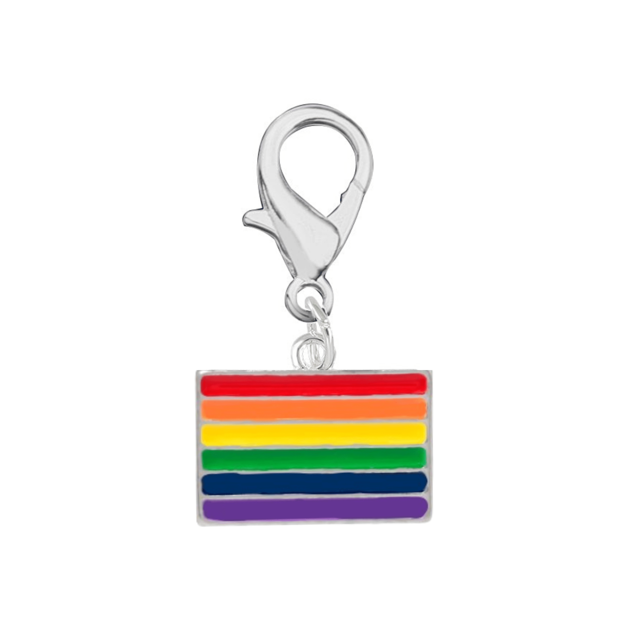 Rainbow Rectangle Flag Hanging Charms The Awareness Company