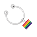 Rainbow Rectangle Flag Horseshoe Key Chains The Awareness Company