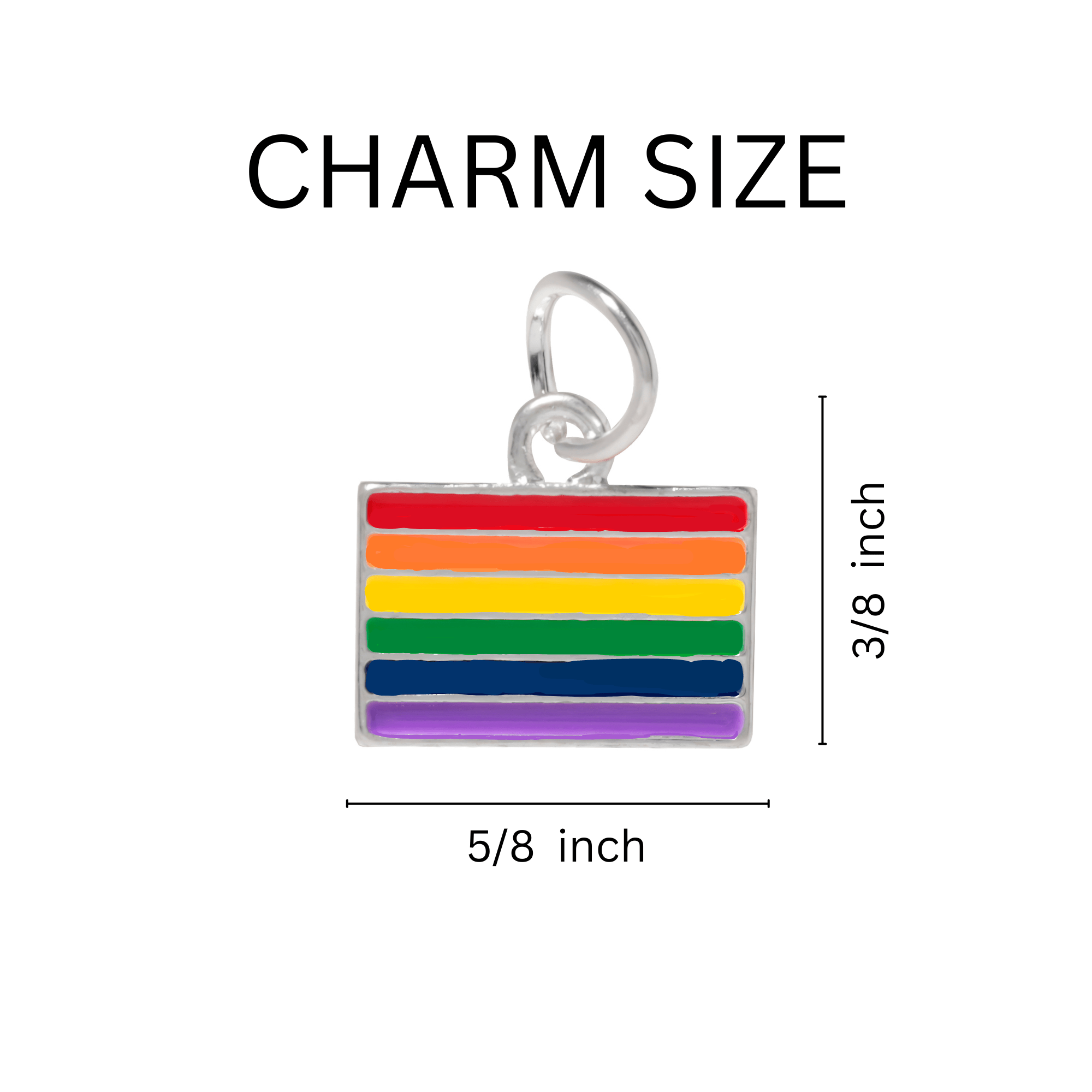 Rainbow Rectangle Flag Partial Beaded Bracelets The Awareness Company