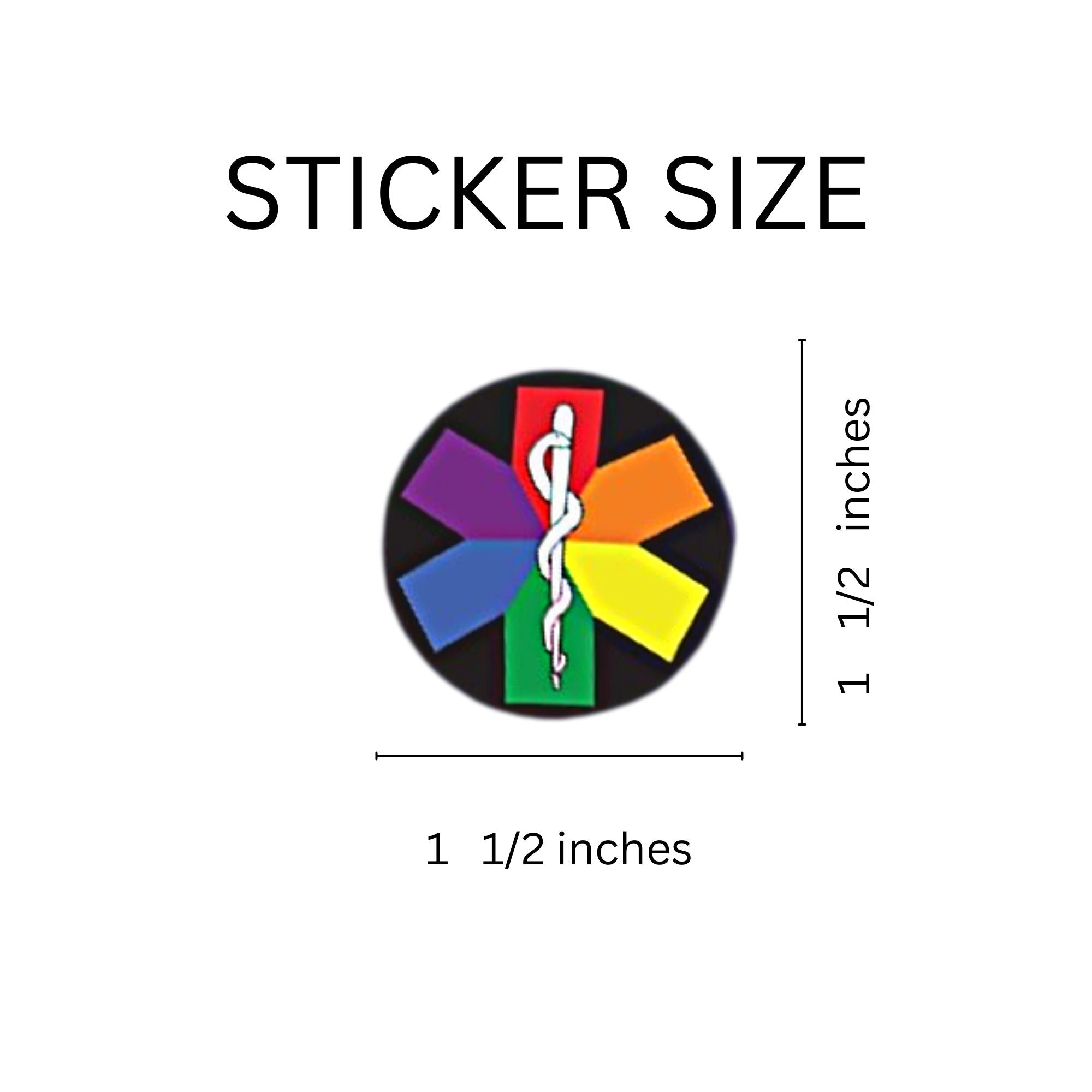 Rainbow Star of Life EMT Stickers (250 per Roll) The Awareness Company