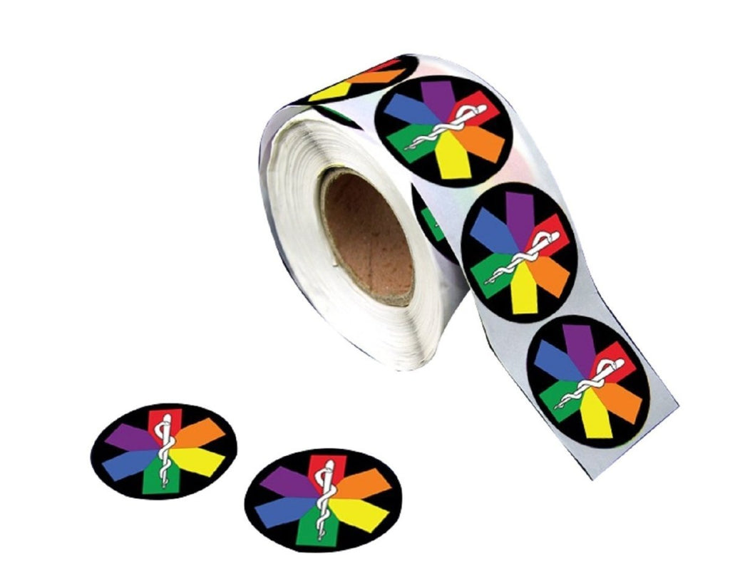 Rainbow Star of Life EMT Stickers (250 per Roll) The Awareness Company