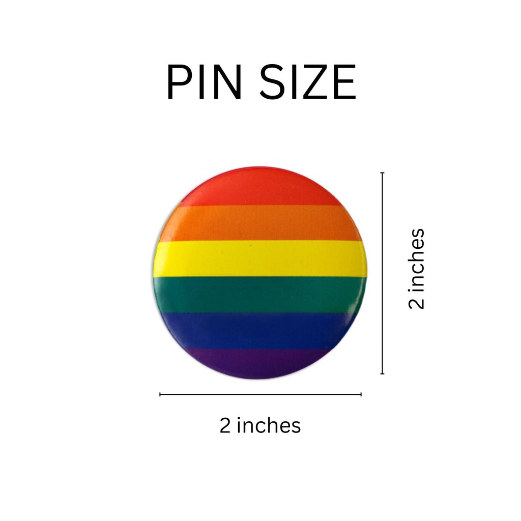 10 Pack Rainbow Striped Button Pins The Awareness Company