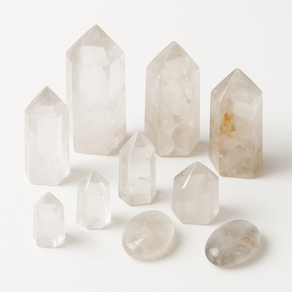 Raw Rock Crystal Quartz Prisms – Assorted Sizes (Per LB) KREATEUR MIAMI