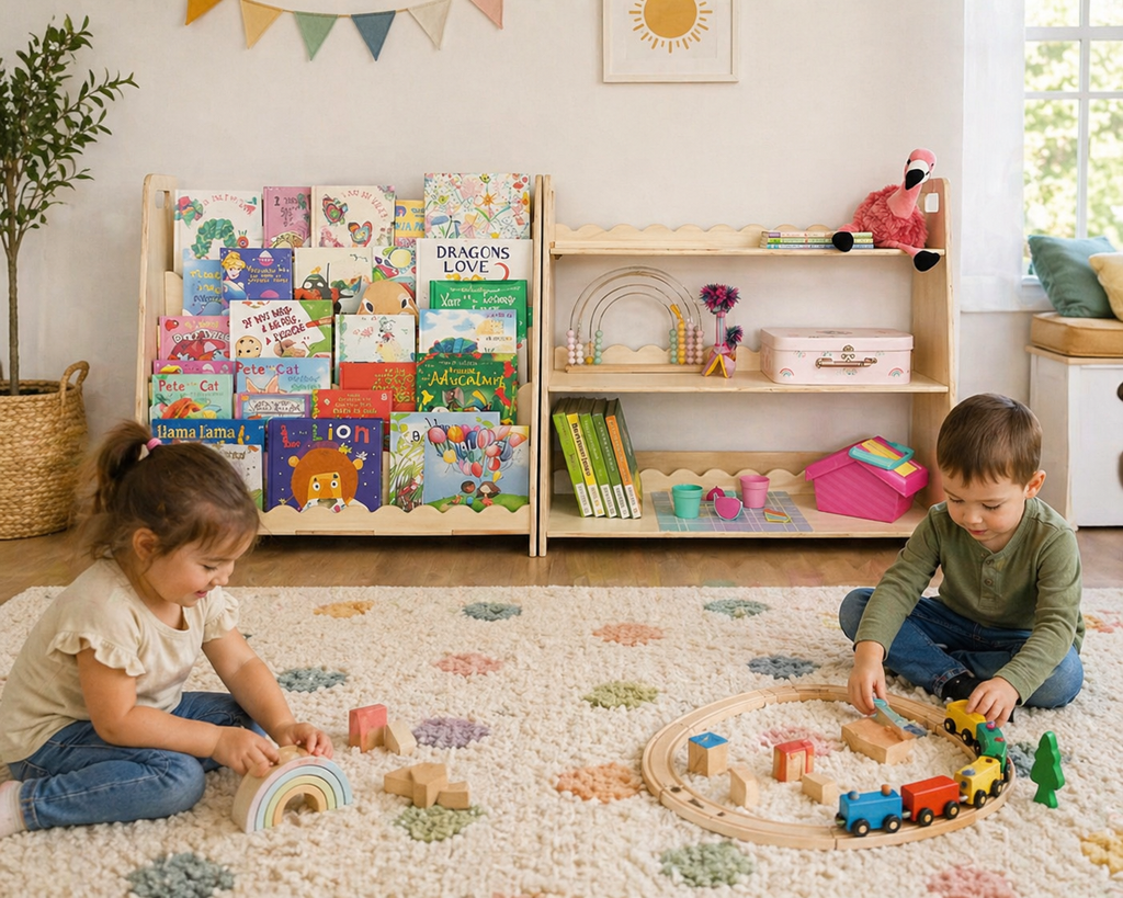 RAY+ROY- Scalloped Toy Shelf + Bookshelf Bush Acres