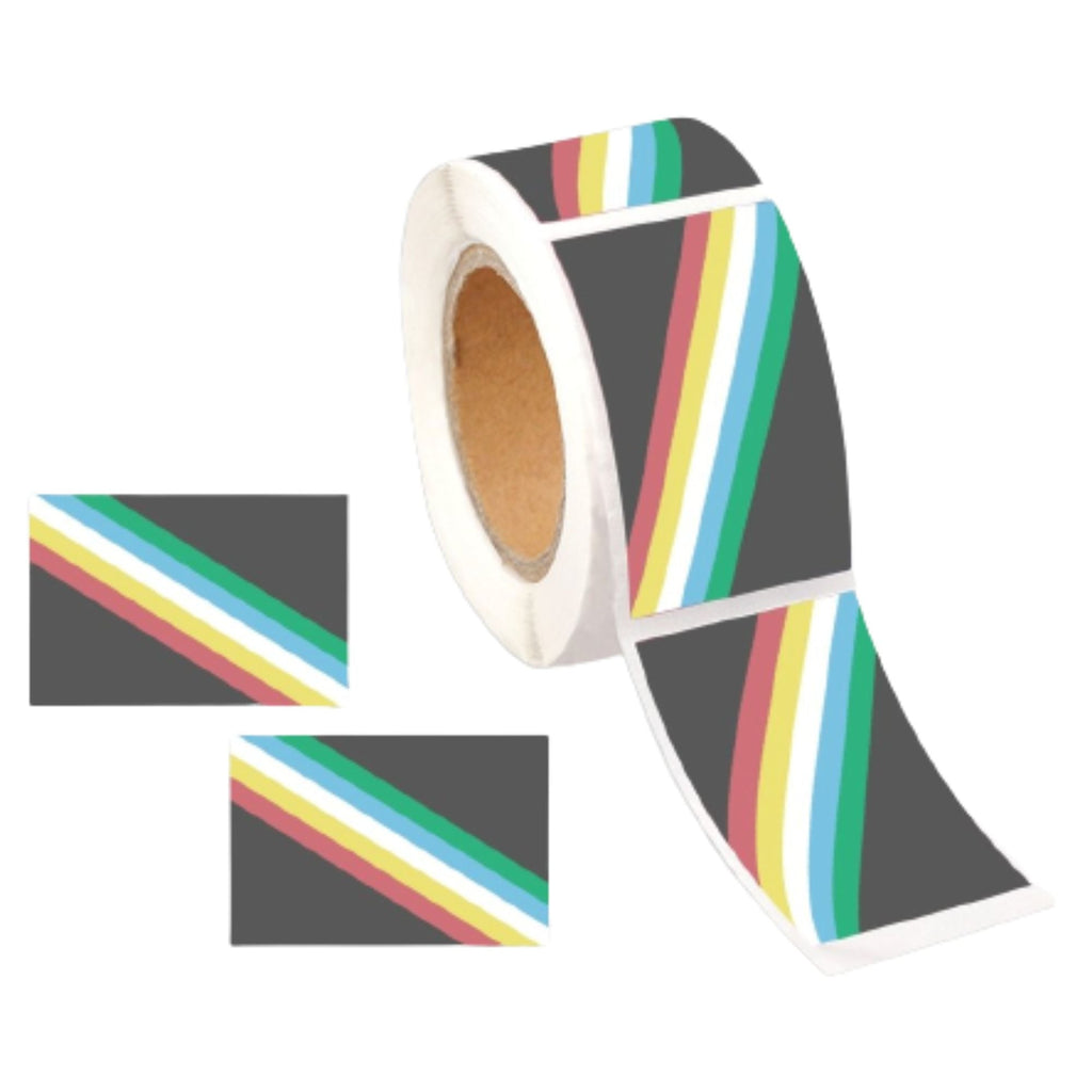 Rectangle Disability Flag Stickers (250 Per Roll) The Awareness Company