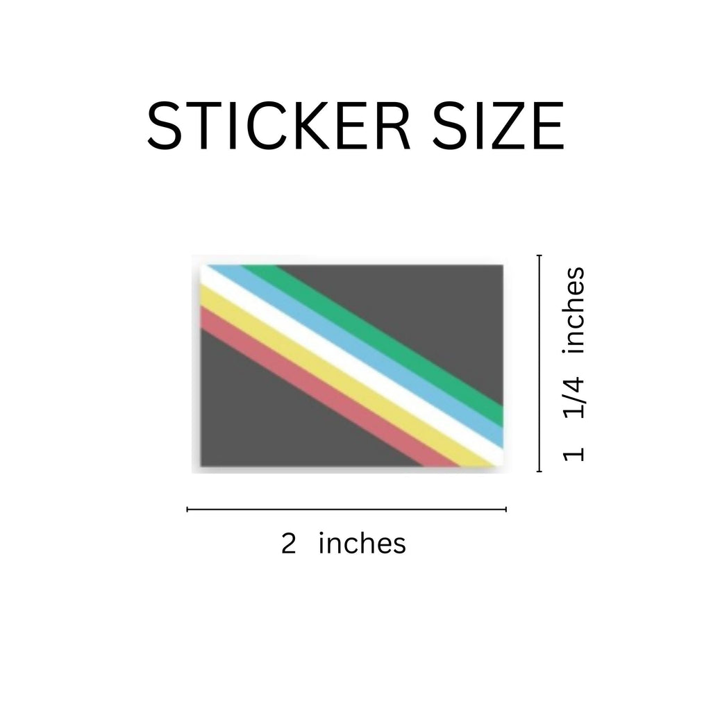 Rectangle Disability Flag Stickers (250 Per Roll) The Awareness Company