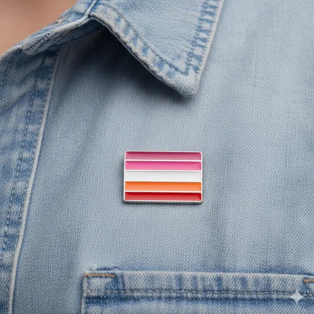 Rectangle Lesbian Sunset Flag Pins The Awareness Company
