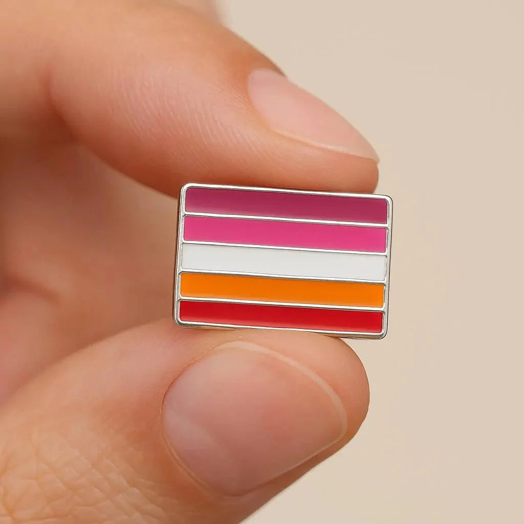 Rectangle Lesbian Sunset Flag Pins The Awareness Company