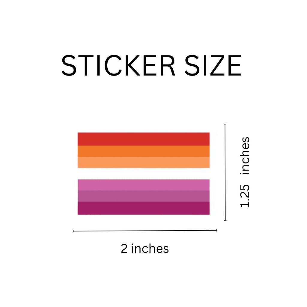 Rectangle Lesbian Sunset Flag Stickers (250 per Roll) The Awareness Company