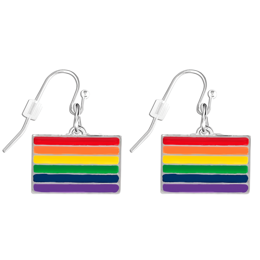 Rectangle Rainbow Flag Earrings The Awareness Company
