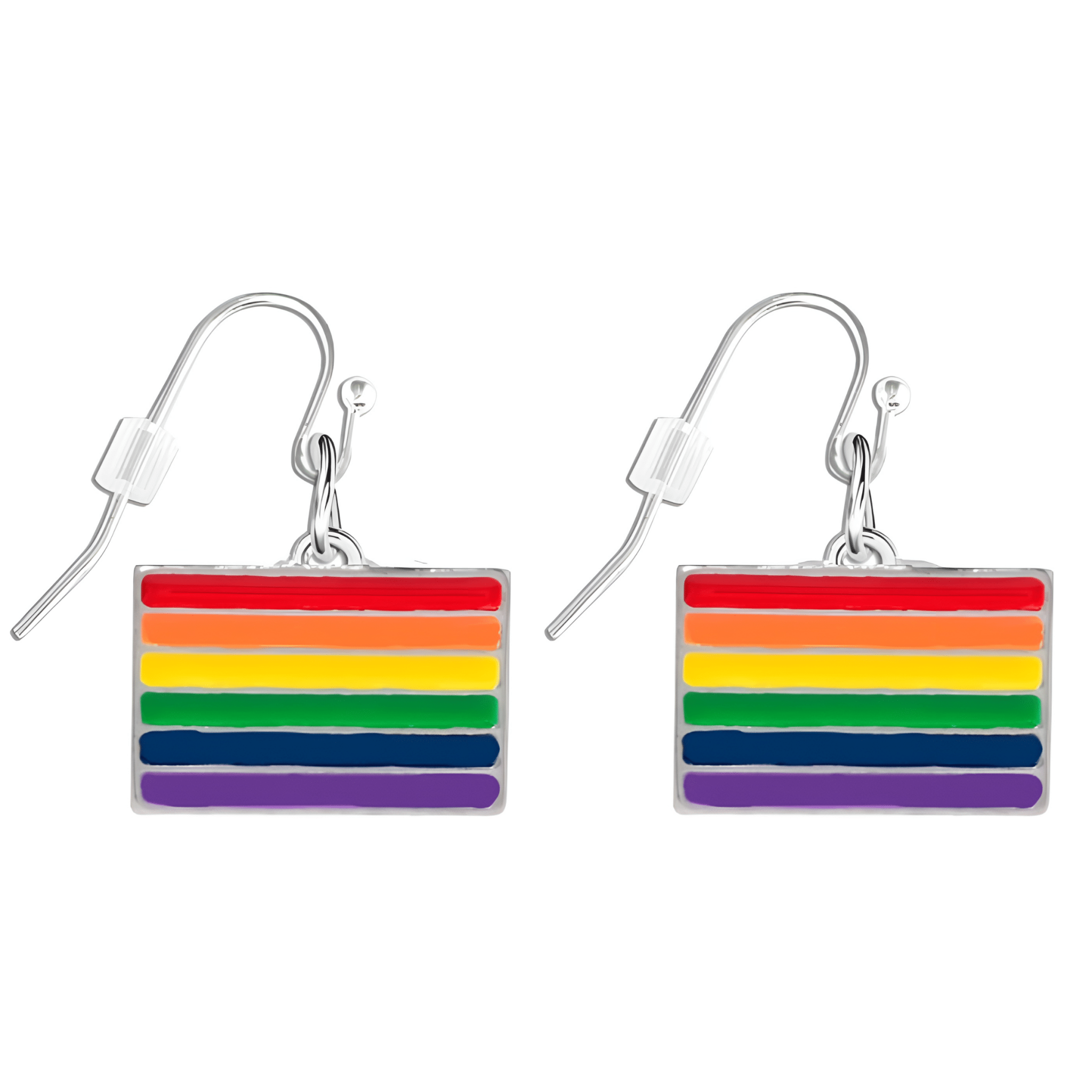 Rectangle Rainbow Flag Earrings The Awareness Company