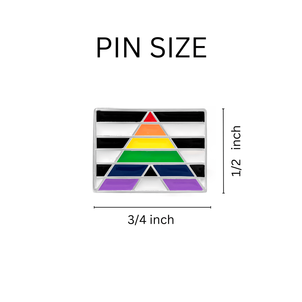 10 Pack Rectangle Straight Ally Flag Pins The Awareness Company