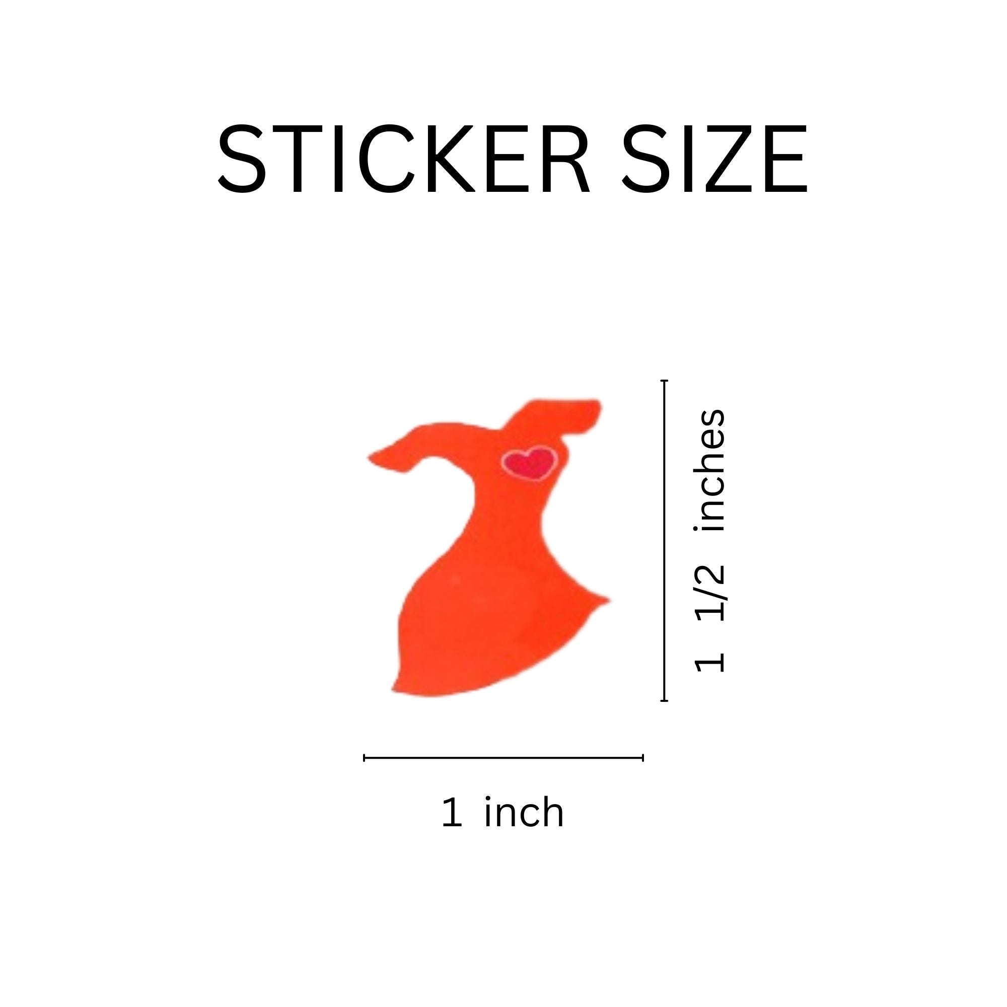 Red Dress Shaped Heart Awareness Stickers (250 Stickers) The Awareness Company
