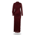 Majestic Draped Long Sleeve Maxi Dress Boho Brown