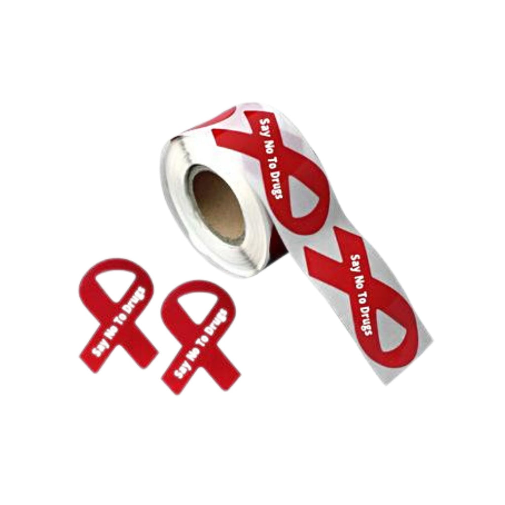 Red Ribbon Say No to Drugs Stickers Red Ribbon Week Stickers (Stickers) The Awareness Company