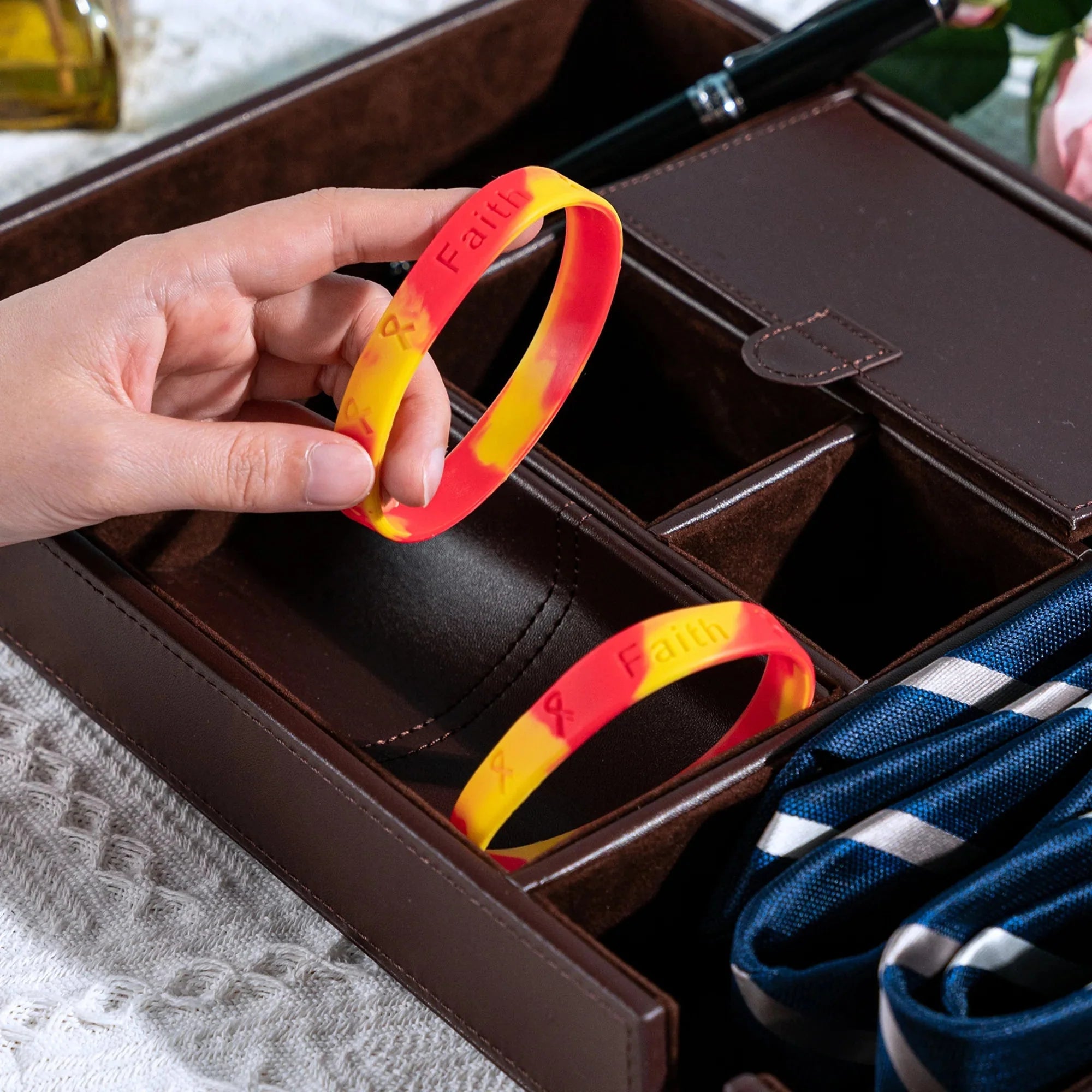 Red & Yellow Silicone Bracelets The Awareness Company
